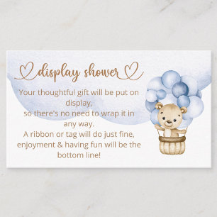 Carte D'accompagnement Teddy Bear Baby Boy Bear Baby shower