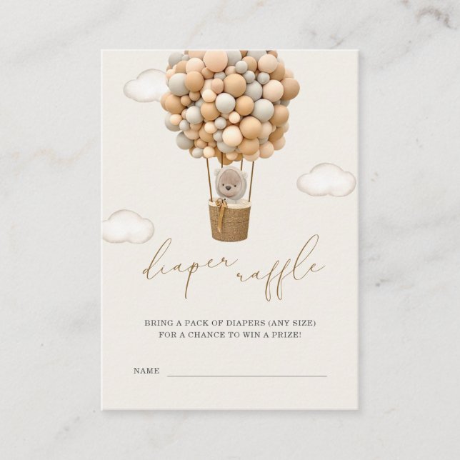 Carte D'accompagnement Teddy Bear Baby shower tombole de couche (Devant)