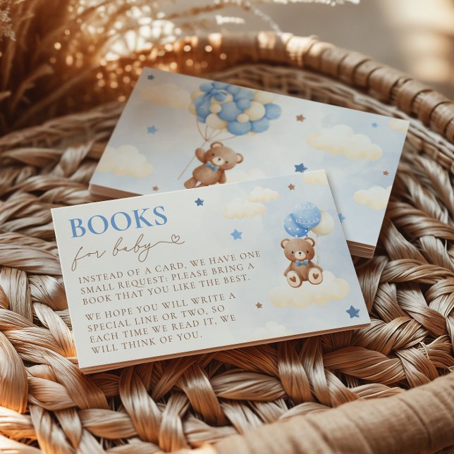 Carte D'accompagnement Teddy Bear Balloon Boy Books for Baby Card (Créateur téléchargé)