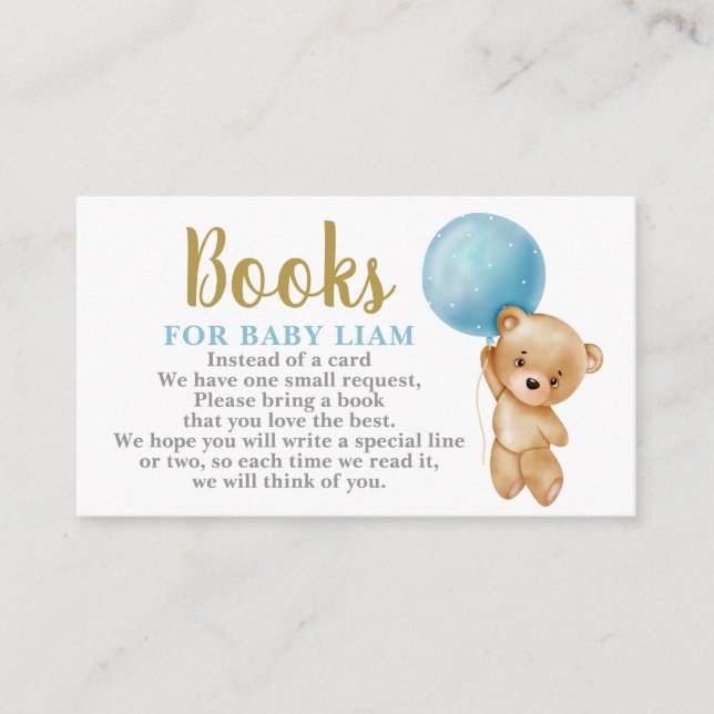 Carte D'accompagnement Teddy Bear Books for Baby Request Card (Devant)