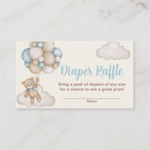 Carte D'accompagnement Teddy Bear Boy Raffle Diaper
