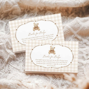 Carte D'accompagnement Teddy Bear En vichy Livres pour bébé