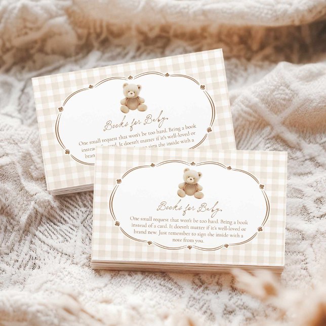 Carte D'accompagnement Teddy Bear En vichy Livres pour bébé (Teddy Bear Plaid Boy Baby Shower Books for Baby)