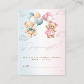 Carte D'accompagnement Teddy Bear Gender Reveal Diaper Raffle