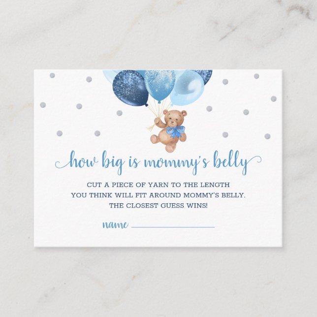 Carte D'accompagnement Teddy Bear How Big Is Mommy's Belly Baby shower En (Devant)