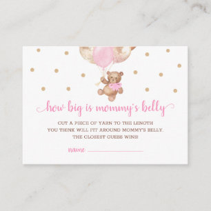 Carte D'accompagnement Teddy Bear How Big Is Mommy's Belly Game Card