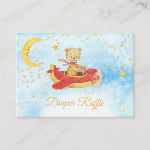 Carte D'accompagnement *~* Teddy Bear Plane Stars Lune Diaper Raffin