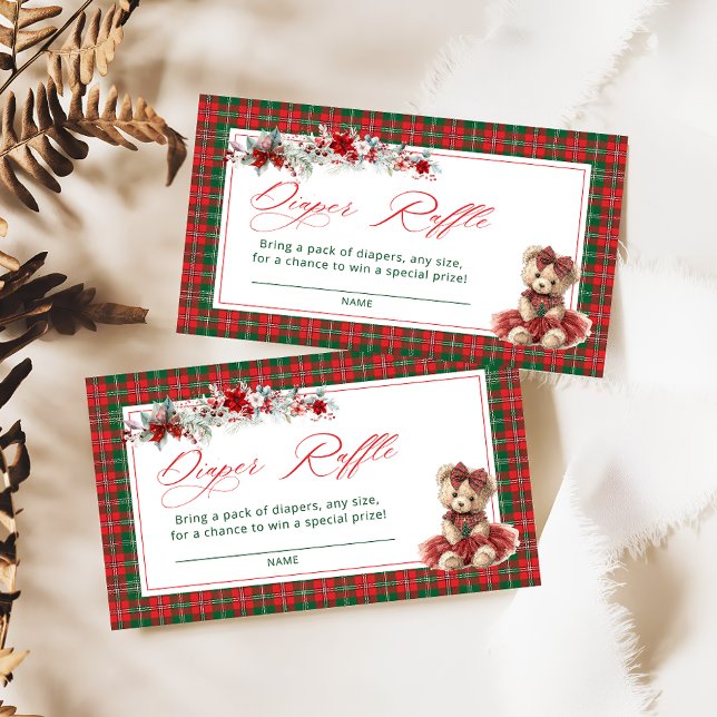 Carte D'accompagnement Teddy Bear Raffle de couche de Noël (Créateur téléchargé)