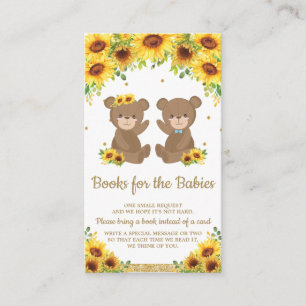Carte D'accompagnement Teddy Bear Sunflower Twins Garçon Girl Apporter un