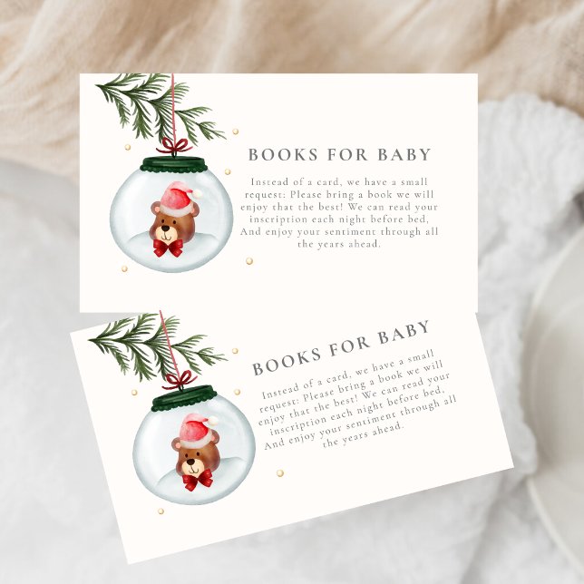 Carte D'accompagnement Teddy Bear Winter Baby showers Livres Pour Bébé (Teddy Bear Winter Baby Shower Books For Baby Enclosure Card)