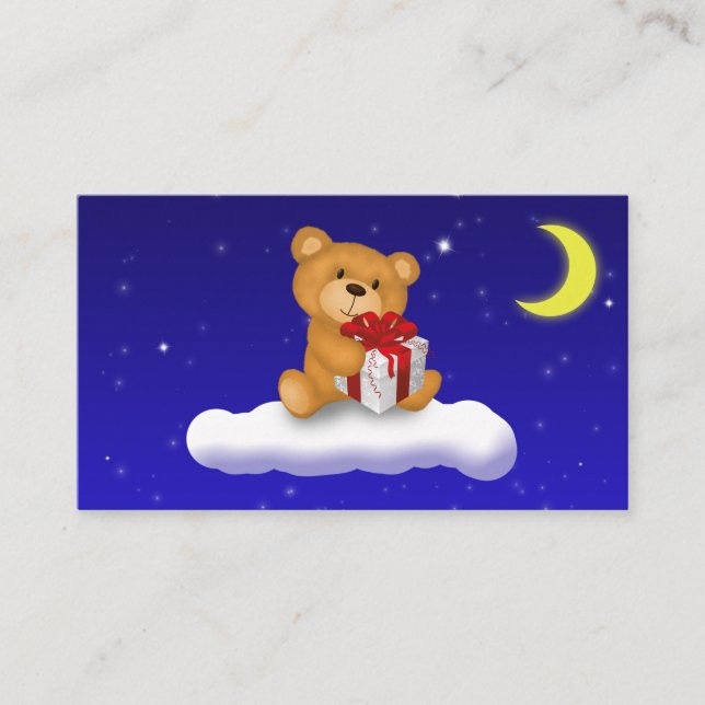 Carte D'accompagnement Teddy Bear with Gift - Diapers Raffer Ticket (Devant)