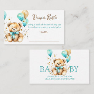 Carte D'accompagnement Teddy ours bearly attente baby shower diaper tombo