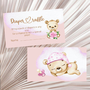 Carte D'accompagnement Teddy Ours Bébé Ours Baby shower Déchets Raffle