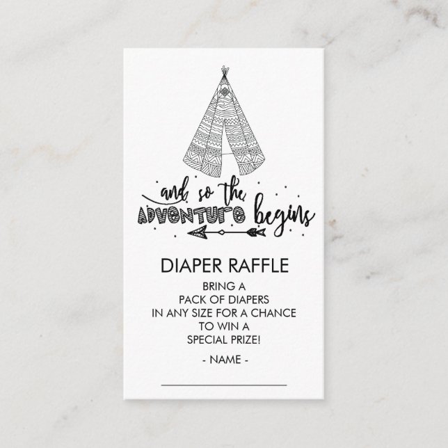 Carte D'accompagnement Teepee Adventure commence Baby shower Billet de co