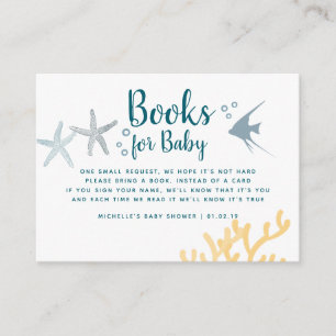 Carte D'accompagnement Tendance de couleur sous la mer Baby Shower Livre