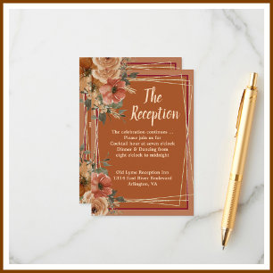 Carte D'accompagnement Terracotta Floral Mariage Site Web Réception