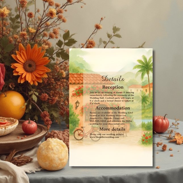Carte D'accompagnement Terracotta Hacienda espagnole Destination Mariage (Créateur téléchargé)