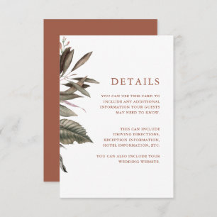 Carte D'accompagnement Terracotta Informations clients