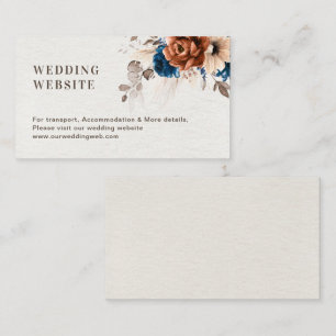 Carte D'accompagnement Terracotta Marine Blue Pampas Grass Mariage Websit