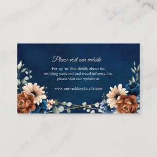 Carte D'accompagnement Terracotta Navy Blue Greenery Détails du site Encl