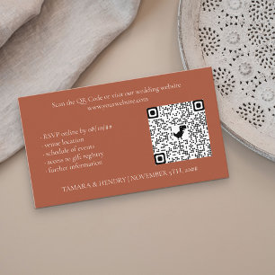Carte D'accompagnement Terracotta Online RSVP QR Code Mariage