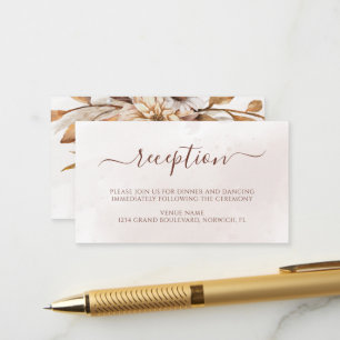 Carte D'accompagnement Terracotta rouille Floral Boho Réception Mariage d