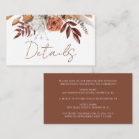 Terracotta Rustic Floral Boho Détails du Mariage d
