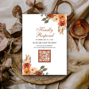 Carte D'accompagnement Terre Fleurie Terre Cuite QR Code RSVP Mariage