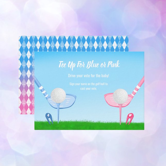 Carte D'accompagnement TeUp Blue or Pink Golf Gender Reveal Vote (Créateur téléchargé)