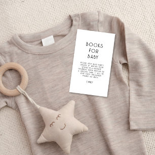 Carte D'accompagnement Texte minimaliste Livres blancs noirs pour Baby sh
