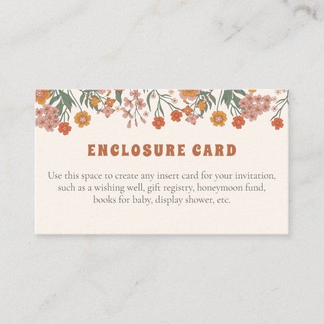 Carte D'accompagnement Texte personnalisé du Fleur sauvage de prairie Sup (Devant)