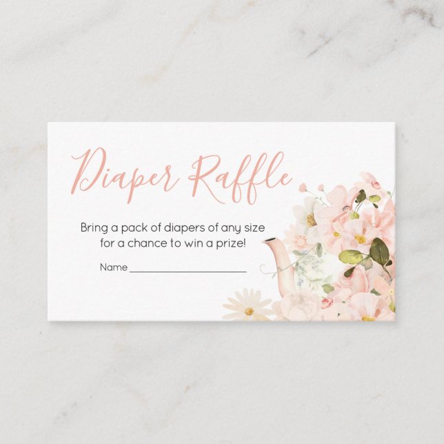 Carte D'accompagnement Thé floral rose pour feuillu à deux Baby showers (Devant)