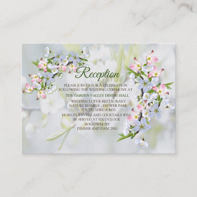 Carte D'accompagnement Thème Bouquet de fleurs de cerisier (Devant)