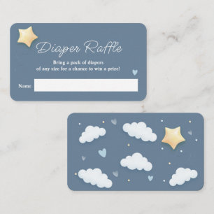 Carte D'accompagnement Thème Cloud Baby shower Blue Diaper Raffle