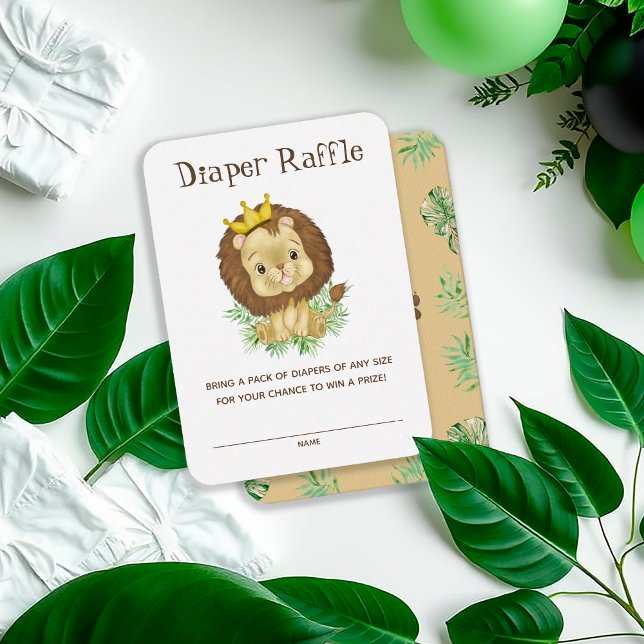 Carte D'accompagnement Thème de Baby shower de Lion mignon - Raffin de co (Créateur téléchargé)