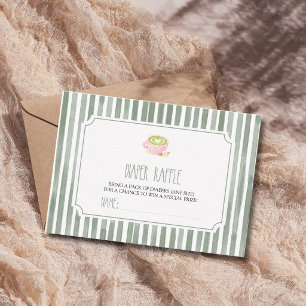 Carte D'accompagnement Thème de Baby Shower Diaper Raffle avec du thé Mat