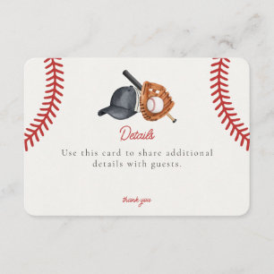 Carte D'accompagnement Thème de baseball Accueil Exécuter Détails de l'In