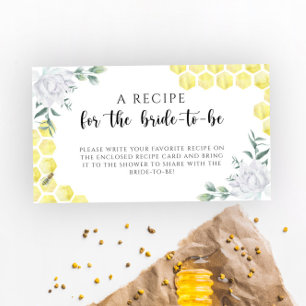 Carte D'accompagnement Thème floral abeille - Recette pour la future mari