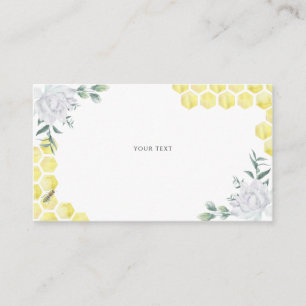 Carte D'accompagnement Thème floral d'abeille - Texte personnalisé