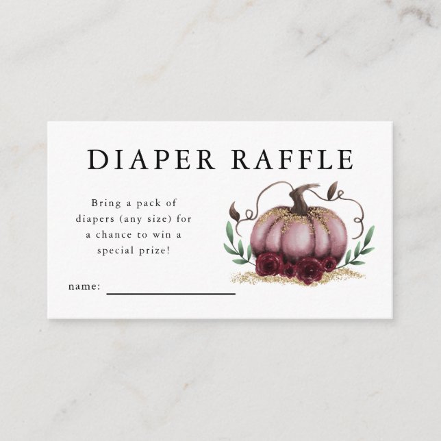Carte D'accompagnement Ticket Baby shower Citrouille rose (Devant)