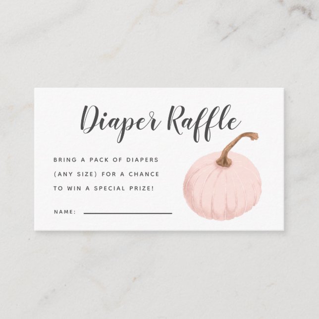 Carte D'accompagnement Ticket Baby shower Citrouille rose (Devant)