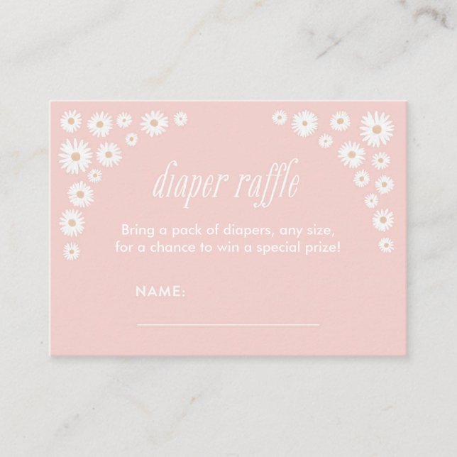 Carte D'accompagnement Ticket Baby shower Daisy Rose (Devant)