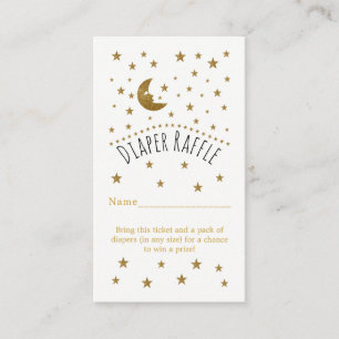 Carte D'accompagnement Ticket Baby shower Lune d'or & Étoiles