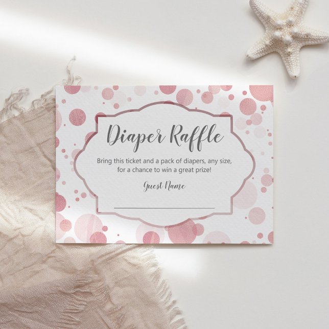 Carte D'accompagnement Ticket Baby shower Pois rose (Créateur téléchargé)