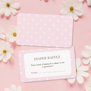 Carte D'accompagnement Ticket Baby shower Pois rose