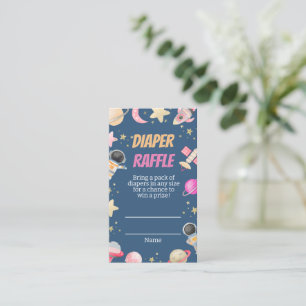 Carte D'accompagnement Ticket Comptdown Space Girl Diaper
