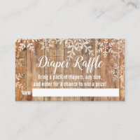 Ticket de Baby shower à feuillets de neige rustiqu