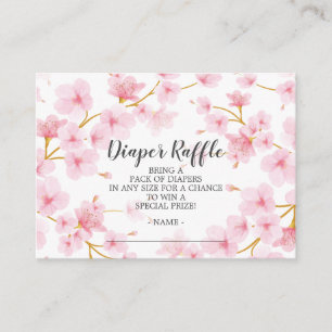 Carte D'accompagnement Ticket de Baby shower de couches de cerise en fleu