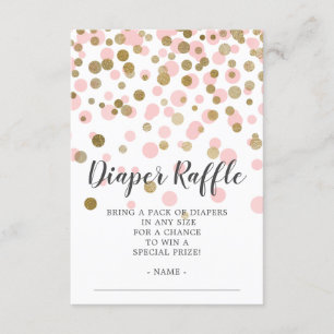 Carte D'accompagnement Ticket de Baby shower de couches rose Confetti