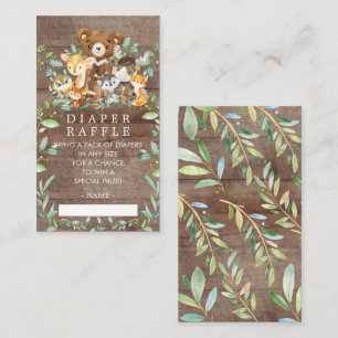 Carte D'accompagnement Ticket de Baby shower de couches Woodland Friends